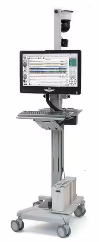 Solution d'EEG pour soins intensifs et le bloc opératoire Poste mobile type ErgoJust, avec Panel PC 23pouces