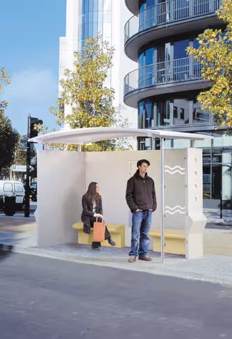 Abri voyageurs béton granito - l. 330 x h. 220 x pr. 80 cm - 1 paroi vitrée