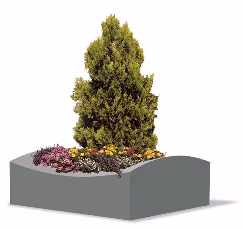 Jardinière Epsilon béton peint - réserve d'eau - l.150 x h. 58 x pr. 130 cm - déchargé dans la limite de 30 m