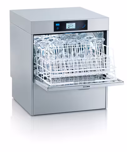 Lave-verre Meiko M-iClean UM livré avec 1 casier à verres 1 casier standard et 1 godet à couvert