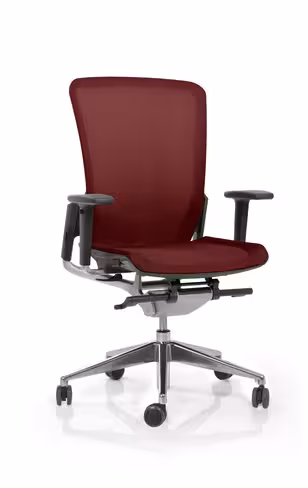 Fauteuil de bureau E6 - assise résille Rythm et dossier résille Knit - piétement aluminium poli - avec prestation