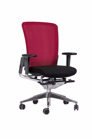 Fauteuil de bureau E8 - assise tissu et dossier résille Knit - piétement aluminium poli - avec prestation