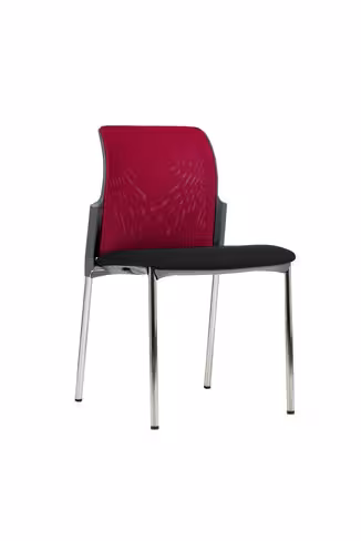 Chaise visiteur 4 pieds E8 - assise tissu et dossier résille Knit - piétement chrome - avec prestation