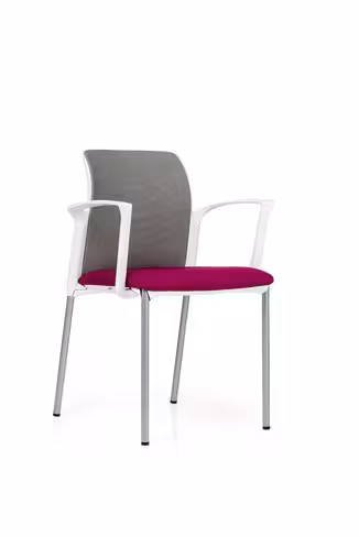 Fauteuil visiteur 4 pieds E8 - assise tissu et dossier résille Knit - piétement époxy - avec prestation