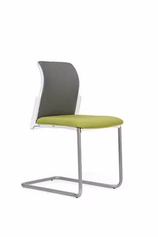 Chaise visiteur luge E8 - assise tissu et dossier résille Knit - piétement époxy - avec prestation