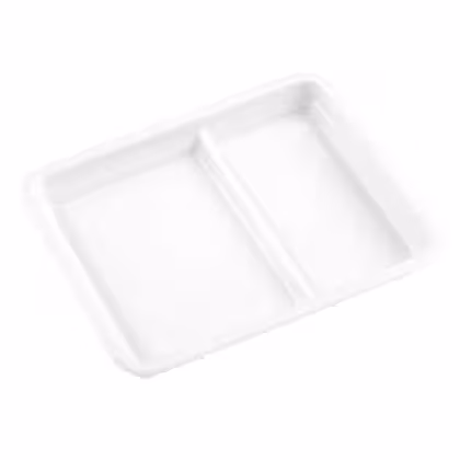 Assiette rectangulaire régithermie 2 compartiments - 24 x 19 cm - lot de 12
