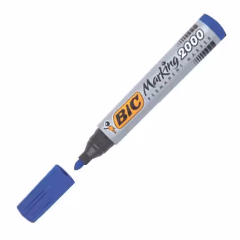 Marqueur permanent Bic Marking 2000 - pointe ogive - bleu- Lot de 12