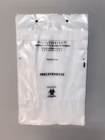 Sac Specibag double poche 290 x 390 mm incolore avec système de tête de liasse x 1000