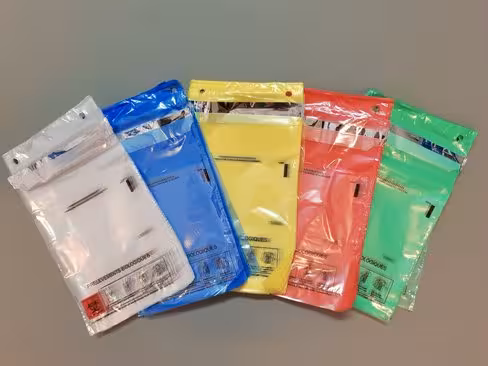 Sac Specigard double poche 165 x 254 mm incolore avec système de tête de liasse x 2000