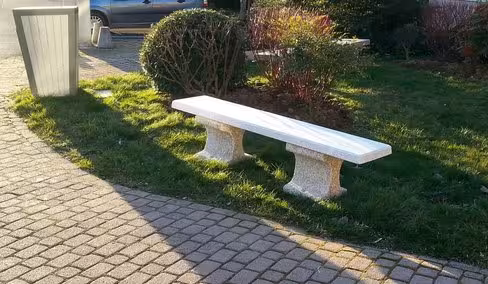 Banquette public assise et piétement béton granito - l. 200 cm - déchargé dans la limite de 30 m