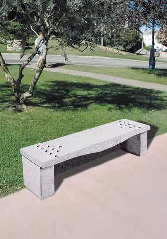 Banquette public béton granito - piétement sablée - l. 160 cm - déchargé dans la limite de 30 m
