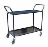 Chariot 2 plateaux tôle - 200 kg - gris