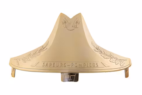 Plaque d'attribut dorée gravé SP pour casque F1XF - feuilles de chêne et laurier