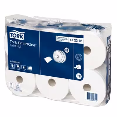 Papier toilette rouleau smartone T8 blanc 2plis - 1150 formats ecolabel - colis de 6 rouleaux