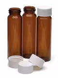 Ensemble de flacons de stockage 40 ml flacon de 28 x 95 ambre 24-414 à bouchon fermé septa en PTFE / silicone 00