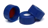 Bouchon vissant PP bleu avec joint PTFE/silicone x 500