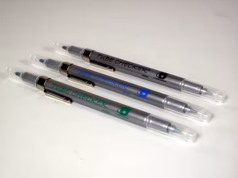 Marqueur universel tout usage tube checker pen noir à 2 pointes résistant à tous les solvants x 5