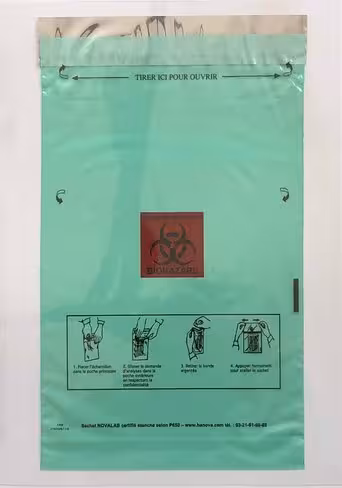 Sachet NOVALAB double poche 180 x 265 mme VERT en LIASSE x 1000