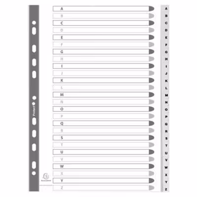Intercalaire alphabétique A4 - polypropylène - 26 touches