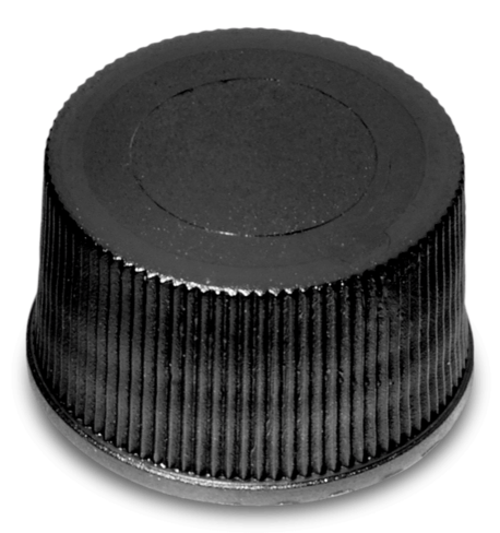 Bouchon 13 mm socouvercle noir avec PTFE/silicone liner x 100