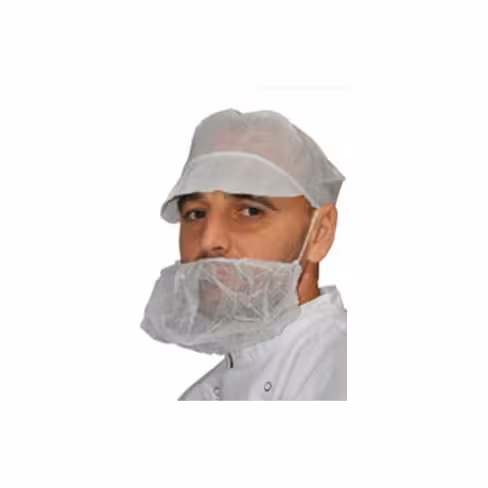 Cache barbe pp blanc 1 sachet de 100