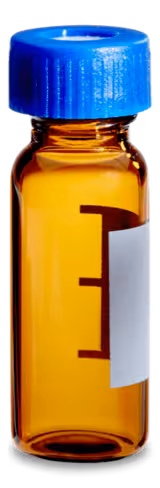 Vial désactivé verre ambré 12 x 32 mm col à vis avec bouchon et Preslit PTFE/silicone Septa 2 ml Agilent x 100