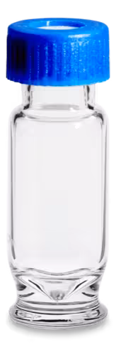 Vial désactivé verre clair 12 x 32 mm col à vis Max Recouvercley avec bouchon et Preslit PTFE/silicone Septa 1,5