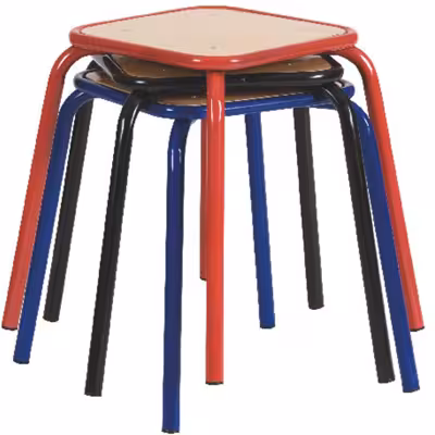 Tabouret fixe 9100 - h. 45 cm - piètement gris alu - lot de 4