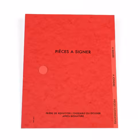 Parapheur 3 compartiments - dos renforcé - rouge