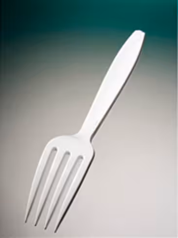 Fourchette en PS blanc longueur 155 mm emballage unitaire x 1000