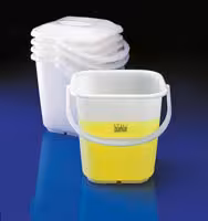 Seau carré PE transparent échelle anse 14 l