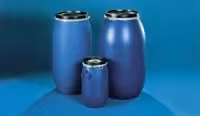 Fût à col large PEHD bleu 30 l rond avec couvercle et anneau 30 l
