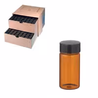 Flacon verre ambré 20 ml joint téflon x 72