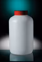 Flacon rond 2 l PEHD naturel hauteur 220 mm Ø 57 mm avec bouchon rouge x 25