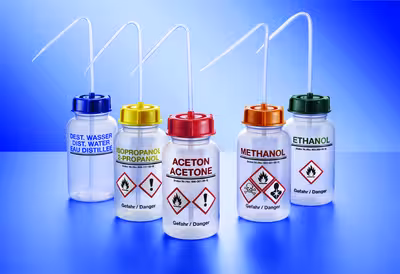 Pissette col large méthanol 250 ml cap orange filetage 40 PEBD naturel x 10