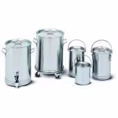 Fût inox 50 l avec couvercle et3 pinces