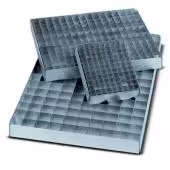 Portoir aluminium anodise 121 tubes Ø 12 mm