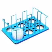 Portoir 6 x 6 boîte 90 mm bleu portoir pour boîte Pétri Ø 90 mm