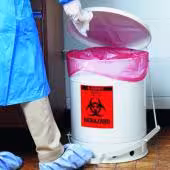 Poubelle biohazard acier 38 l à pédale Ø 35 cm hauteur 46 cm