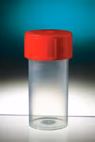 Pot droit 40 ml PP naturel hauteur 70 mm Ø 30 mm bouchon rouge stérile sal 10-3 x 100 x 10