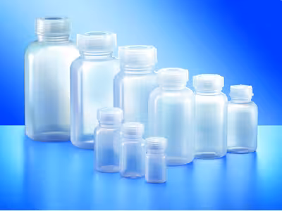 Flacon à col large PEBD 500 ml rond naturel avec bouchon filetage Ø 50 mm x 10