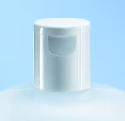 Bouchon à charnière PP blanc pour flacon rond PP blanc filetage Ø 25 mm x 100