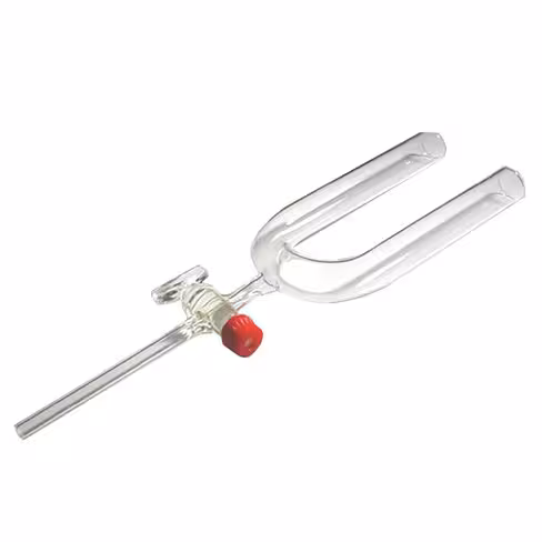 Tube en U en verre borosilicaté 3.3 avec robinet verre Ø ext. 20 mm x l 200 mm entraxe 66 mm