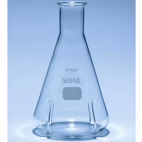 Erlenmeyer col etroit avec 4 déflecteurs en verre DURAN capacité 2 l autoclavable à 121°C