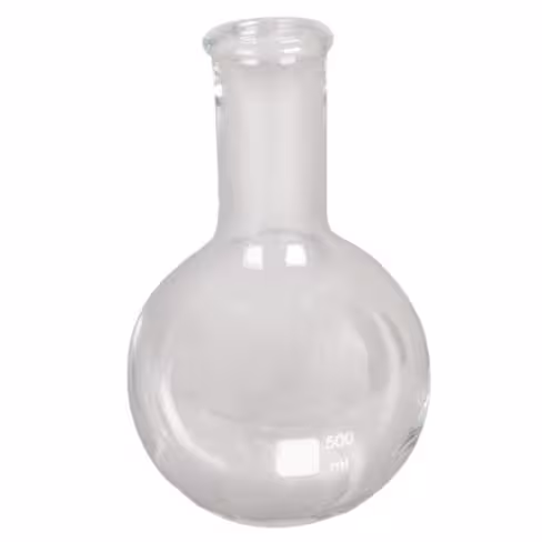 Ballon à fond plat en verre borosilicaté 3.3 capacité 500 ml à col étroit Ø 34 mm hauteur 175 mm