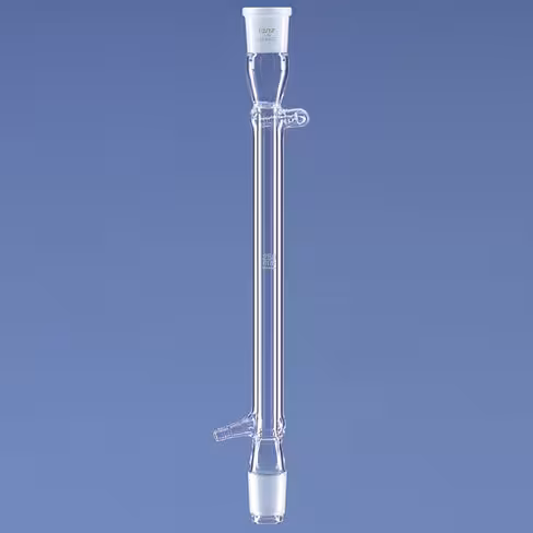 Réfrigérant droit de Liebig verre borosilicaté 3.3 long utile 90 mm 2 rodages 10/19 olives verres