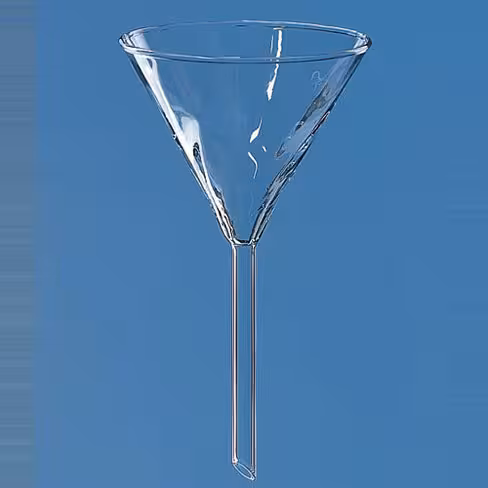 Entonnoir tige longue en verre borosilicaté angle 60° Ø 80 mm longueur tige 150 mm