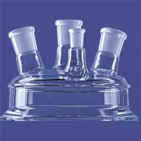 Couvercle tricols en verre DURAN DN 200 rodage central 29/32 rodage latérau9/26 + 14/23