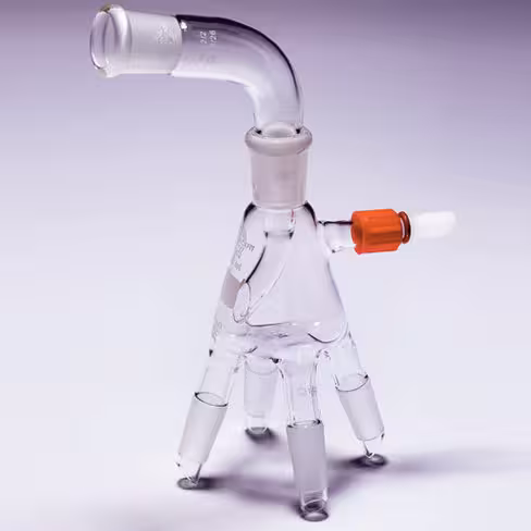 Séparateur de Pauly corps 4 branches rodage Mâle 19/26 +1 rodage Femelle 19/26 + avec connecteur de vide à vis GL 14