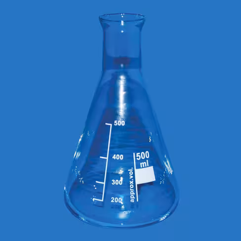 Erlenmeyer rodé en verre blanc borosilicaté 3.3 capacité 250 ml rodage 24/29